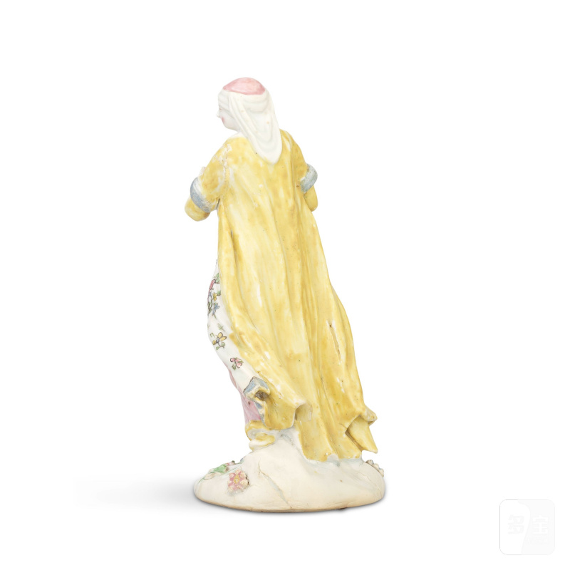 A rare Liverpool (Samuel Gilbody) figure of a lady in Turkish costume, circa 1758-60 - 图3